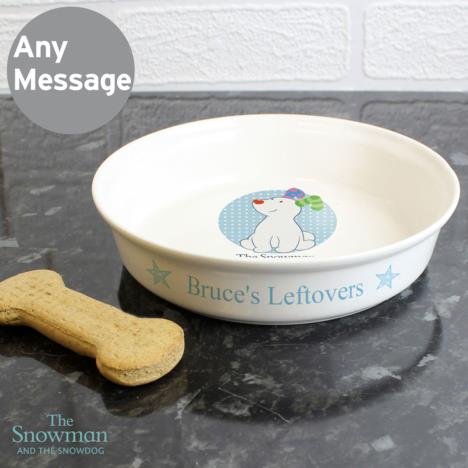 Personalised The Snowdog Blue Pet Bowl Extra Image 2